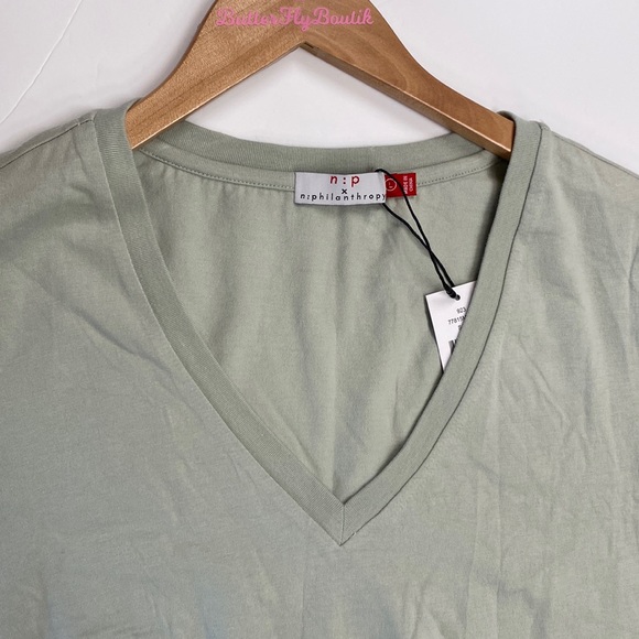 (B29) n:philanthropy Women's Knot T-Shirt Dress, Sage, Size Medium, NWT - Picture 3 of 9
